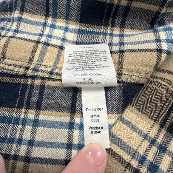 Eddie Bauer Flannel Tartan Plaid Mens‎ XL Relaxed Chest Pocket Button Down Shirt - Picture 10 of 10